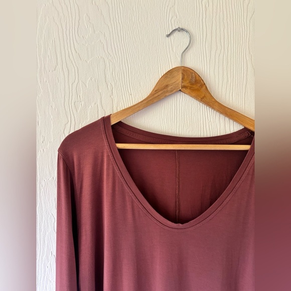 Lululemon Up for Down Time Long Sleeve - Dark Terracotta Long Sleeve Short Top - Picture 8 of 11